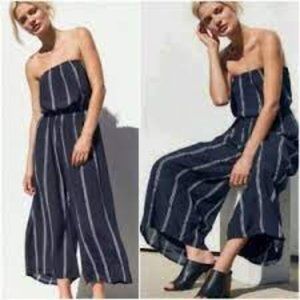 Silence and Noise Blue Striped Jumpsuit size S